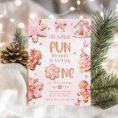 Oh wat leuk roze kerst 1e verjaardag kaart