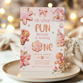 Oh wat leuk roze kerst 1e verjaardag kaart