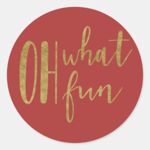 OH WAT LEUK Vakantie Kerstfeest ELKE KLEUR Ronde Sticker