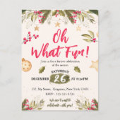 Oh wat leuk! waterverf en natuur kerstfeest uitnodiging briefkaart (Voorkant)