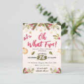 Oh wat leuk! waterverf en natuur kerstfeest uitnodiging briefkaart (Staand voorkant)