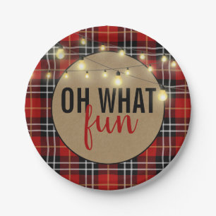 OH WAT LEUK Zwart/Rood Plaid Papier Bord