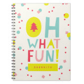 Oh wat vette kerstbomen kleurrijke Confetti Stippe Notitieboek (Voorkant)