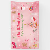 Oh, wat vun Birthday Banner Backdrop, roze (Verticaal)