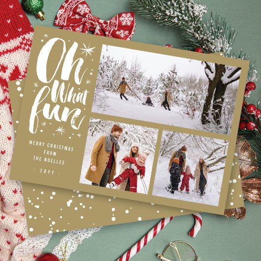 Oh wat vun penseel met mousserende sterren 3 Foto Feestdagenkaart