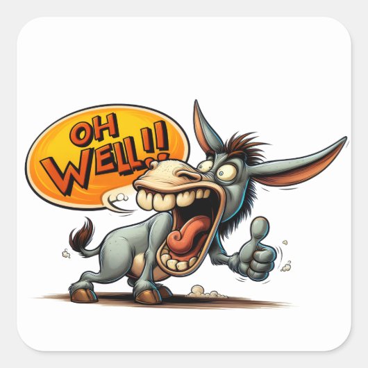 Oh Well Donkey Attitude Sticker Sheet (Voorkant)