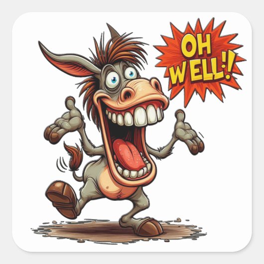 Oh Well Donkey Sticker Sheet (Voorkant)
