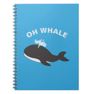 Oh Whale Funny Ocean Zee Animal Fish Pun Notitieboek