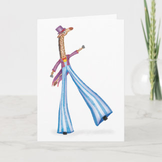 Oh what a circus! giraffe on stilts card kaart