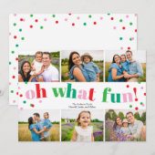 Oh What Fun 6 Photo Collage de Noël Carte de vacan (Devant / Derrière)