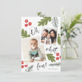 Oh What Fun Berry Snapshot Multi-Photo Aankondiging (Staand voorkant)