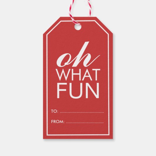 Oh What Fun Cadeaulabel (Achterkant)