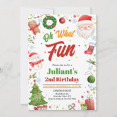 Oh What Fun Christmas Birthday Invitation (Devant)