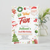 Oh What Fun Christmas Birthday Invitation (Debout devant)