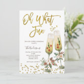 Oh What Fun Christmas Cocktail Party Invitation (Debout devant)