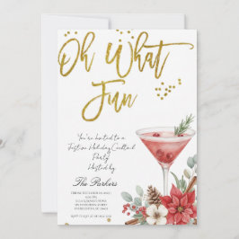 Oh What Fun Christmas Cocktail Party Invitation Kaart
