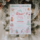 Oh What Fun Christmas First Birthday Invitation