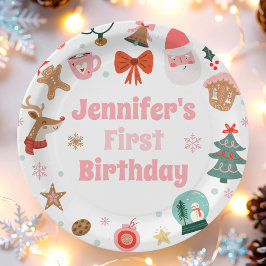 Oh What Fun Christmas Party Girl 1st Birthday  Papieren Bordje