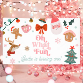 Oh What Fun Christmas Party Girl 1st Birthday  Spandoek