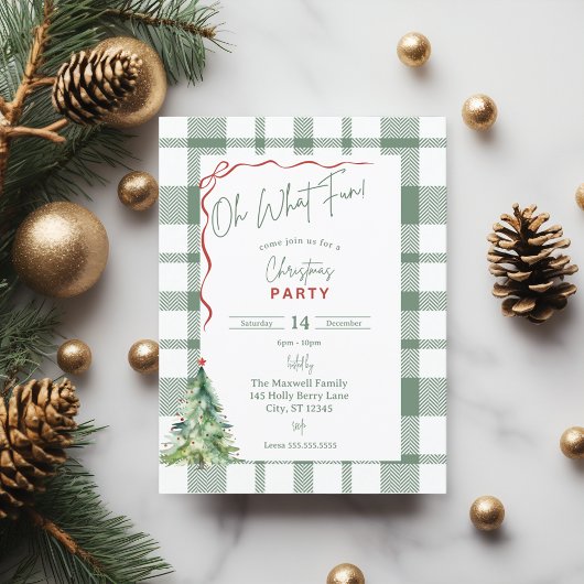 Oh What Fun Christmas Party Invitation Carte posta