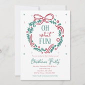 Oh What Fun Christmas Party Invitation Kaart (Voorkant)