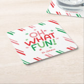 Oh What Fun Christmas Vierkante Kartonnen Onderzetter (Schuin)