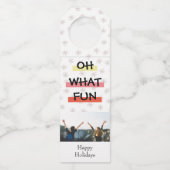 Oh What Fun Colour Block kerstfoto Bottle Label (Voorkant)