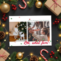 Oh, What Fun Confetti Dots- Flat Holiday Card