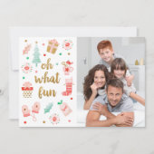 Oh What Fun Cute Family Christmas Carte Photo (Devant)
