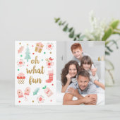 Oh What Fun Cute Family Christmas Carte Photo (Debout devant)