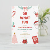 Oh What Fun Cute Kids Christmas Party Invitations (Debout devant)