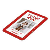 Oh What Fun Cute Script Fotokerstkaart Magneet (Linkerzijde)