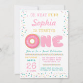 Oh What Fun Donut First Birthday Party Invitation (Devant)