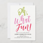Oh What Fun EDITABLE COLOR Party Invitation (Devant)