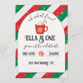 oh what fun! first birthday invitation kaart (Voorkant)