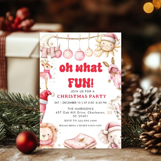 Oh What Fun, Genre Christma Fête Invitation