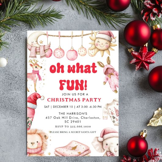 Oh What Fun, Genre Christma Fête Invitation