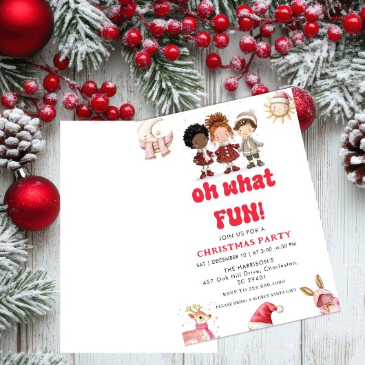 Oh What Fun, Genre Christma Fête Invitation