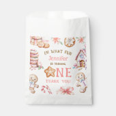 Oh What Fun Gingerbread 1st Birthday Bedankzakje (Voorkant)