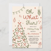 Oh What Fun Hand Drawn Christmas Holiday Party Kaart (Voorkant)