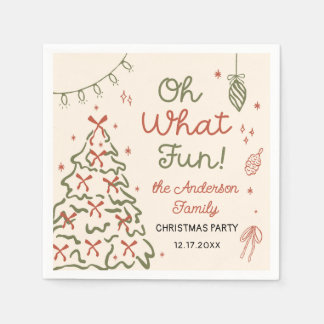 Oh What Fun Hand Drawn Christmas Holiday Party Servet