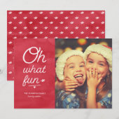 Oh What Fun Holiday Carte photo (Devant / Derrière)