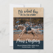 Oh What Fun Horse Rodeo Carte photo de Noël (Devant)