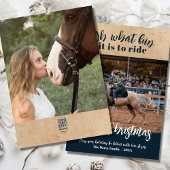Oh What Fun Horse Rodeo Carte photo de Noël