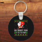Oh What Fun Is It To Run Funny Santa Running Ugly Sleutelhanger (Voorkant)