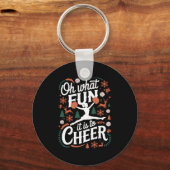 Oh What Fun It Is To Cheer Ugly Cheerleading Xmas Sleutelhanger (Voorkant)