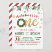 Oh What Fun it to Be One Birthday Invitation Wr (Devant / Derrière)