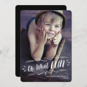 Oh What Fun Joyeux Noël Carte photo (Devant / Derrière)