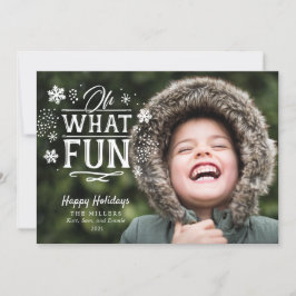 Oh What Fun Kerstfeestay Foto Card Feestdagenkaart