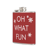 Oh What Fun Kerstmis Snowflake Flask - Red Heupfles (Links)